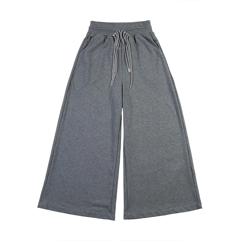

Retro High Street Trendy Brand Hip Hop Street Multi Rope Drawstring Waist Design Casual Loose Sports Wide Leg Pants