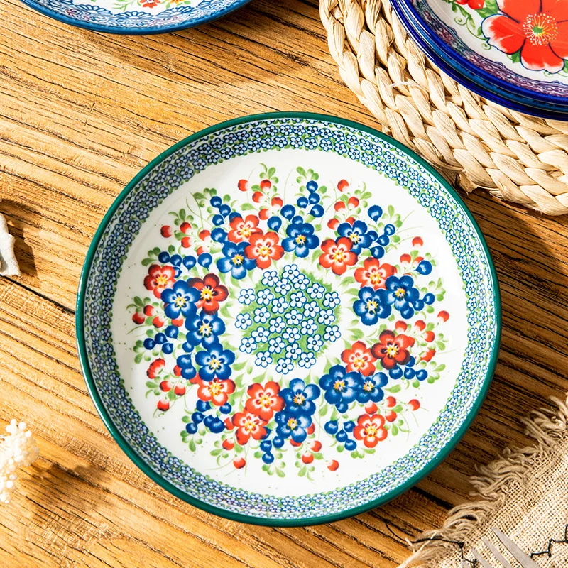 Ceramic bone plate household 6.5 inch small plate cold dish fruit Dim sum plate spit bone dregs plate snack plate