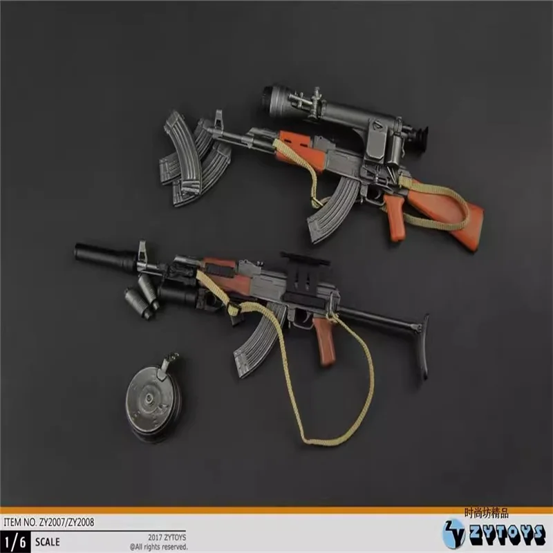 

ZYTOYS ZY2007 ZY2008 1/6 Soldier Main Weapon Rifles AK47 AKS47 Plastics Model Not Launchable Fit 12" Action Figures In Stock