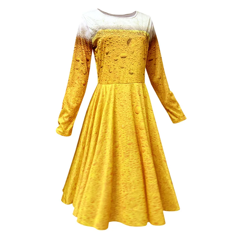New Yellow Gradient Beer Suit Women's Dress Men's Suit and Trousers Suit Festival Men and Women Play Costumes