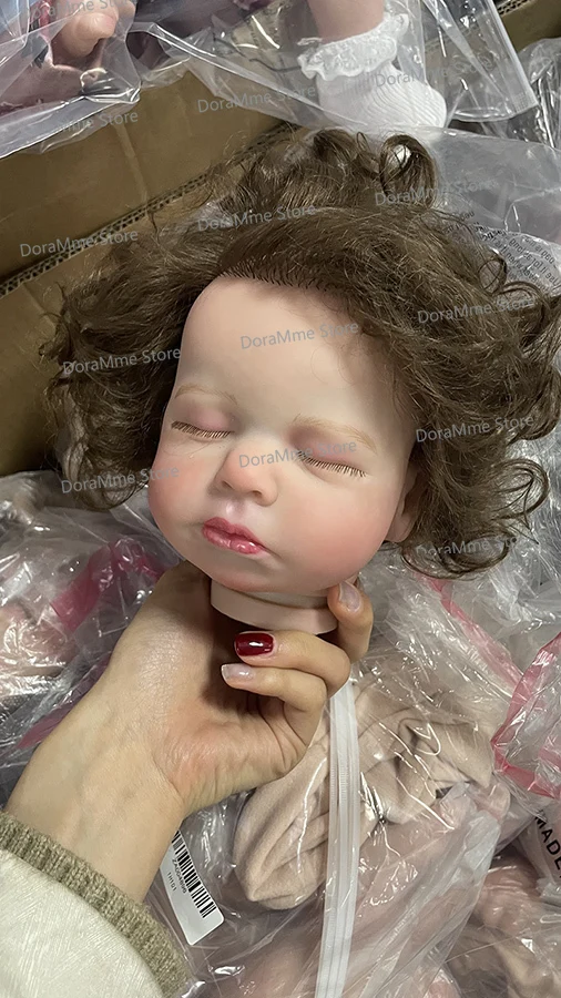 19inch Reborn Baby Doll Loulou Same As Picture Painted with Rooted Hair Lifelike 3D Skin Venis Soft Touch Flexible Doll Parts