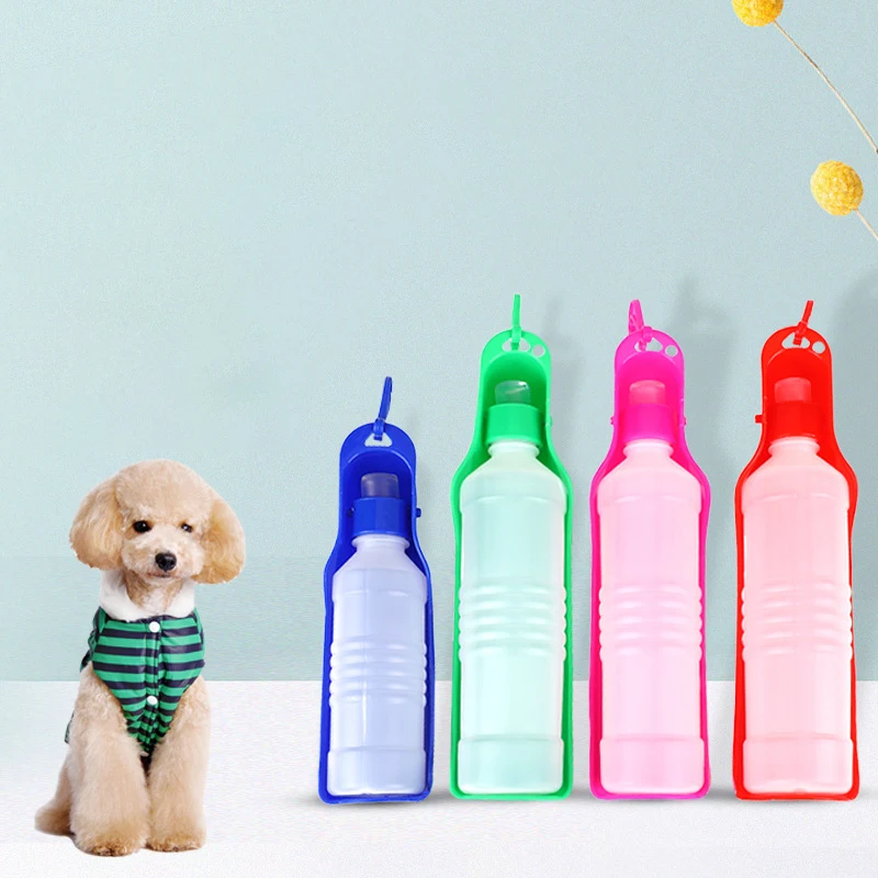 Dog Water Bottle Folding Drinker Plastic Portable Water Bottle Pets Outdoor Travel Drinking Water Feeder Bowl for Dogs