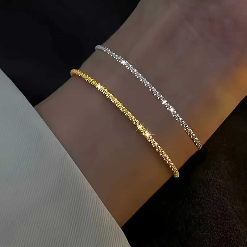 

S925 Silver Plated Sparkling Bracelet For Women Chic Elegant Versatile Jewelry For Casual Vacation Daily Wear Mother's Day Gift