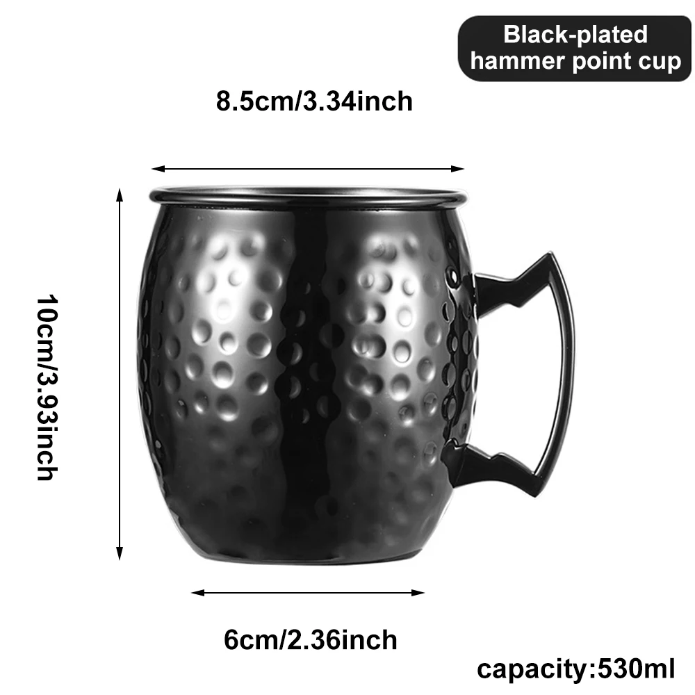 500ml Moscow Mule Copper Mugs Vodka Beer Wine Cup Cocktail Mugs Travel Bar Drinkware Tools Creative Metal Mug Bar Drinkware