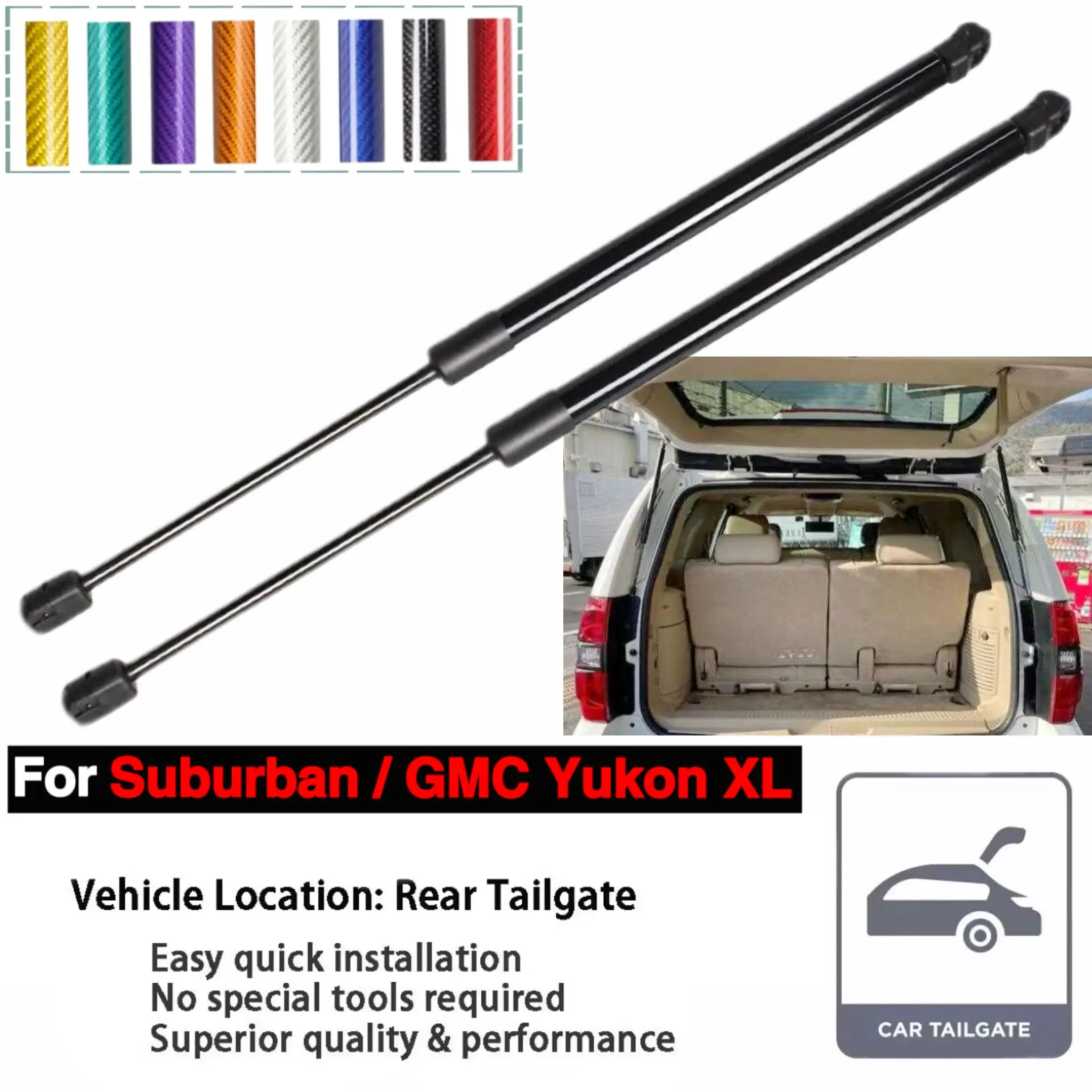 Amortyzatory tylnej klapy do Chevrolet Suburban 2007-2014 Tahoe / GMC Yukon XL / Cadiliac Escalade ESV Podnośnik bagażnika Drążki tłokowe