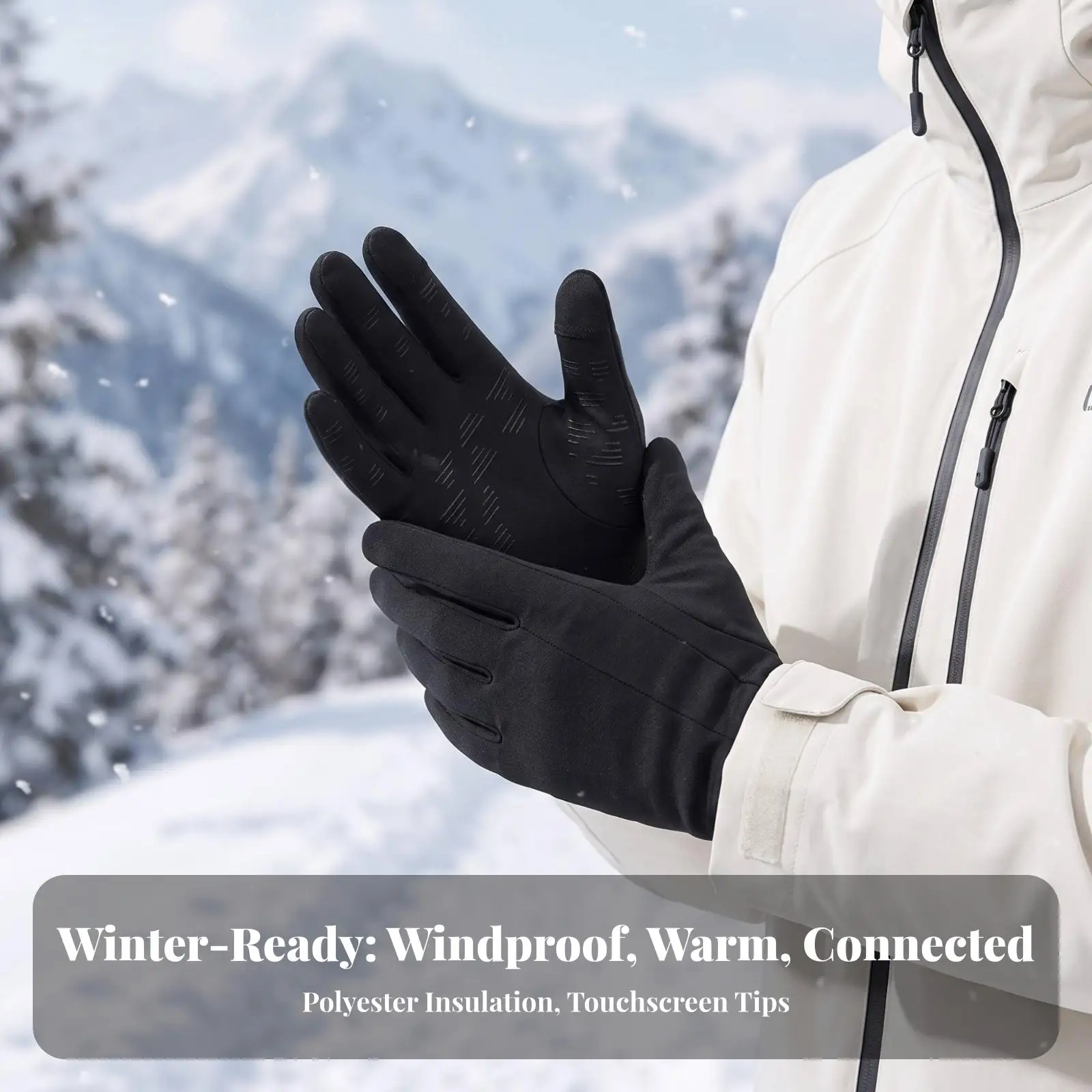 Full-Finger Gloves Slim-Fitting Handwear Slim for Hiking, Commuters