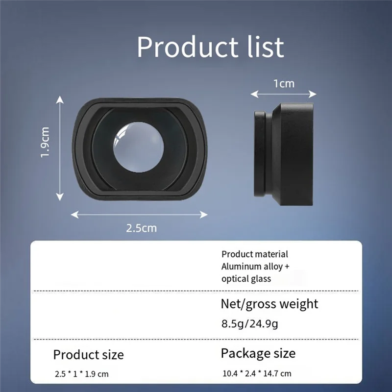 SQPP-DJI Osmo Pocket 3 매크로 렌즈 팬 틸트 카메라 핸드 헬드 범용 조인트 매크로 필터 액세서리