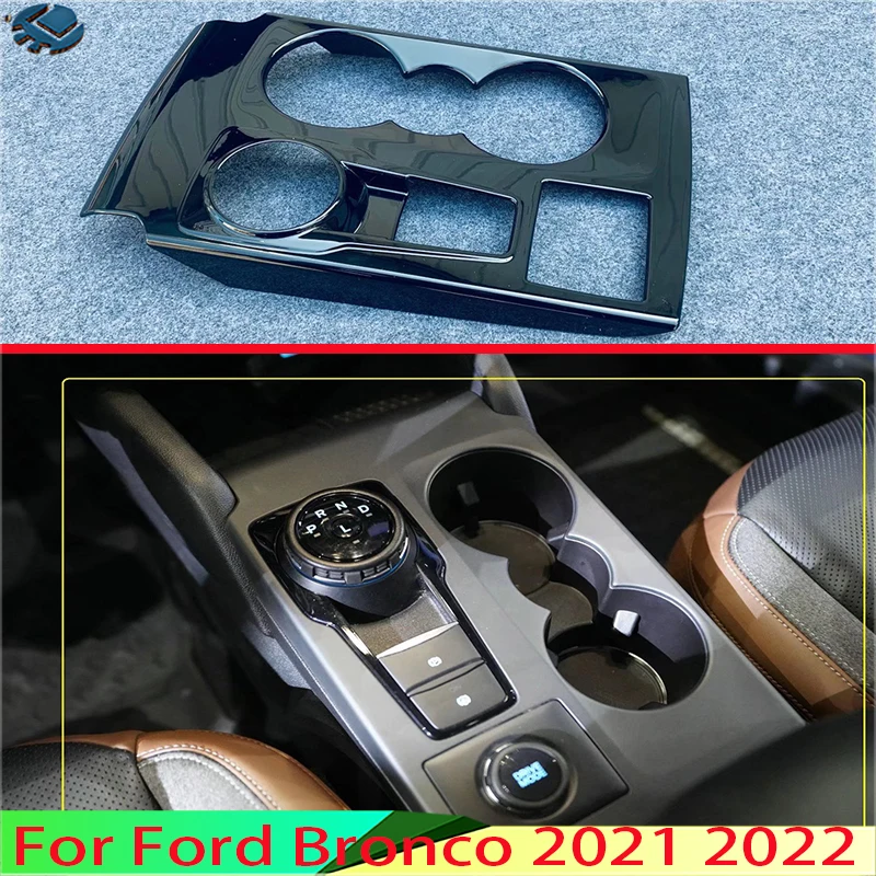 

For Ford BRONCO SPORT 2021 2022 Car Accessories ABS Chrome Gear Shift Panel Center Console Cover Trim Frame