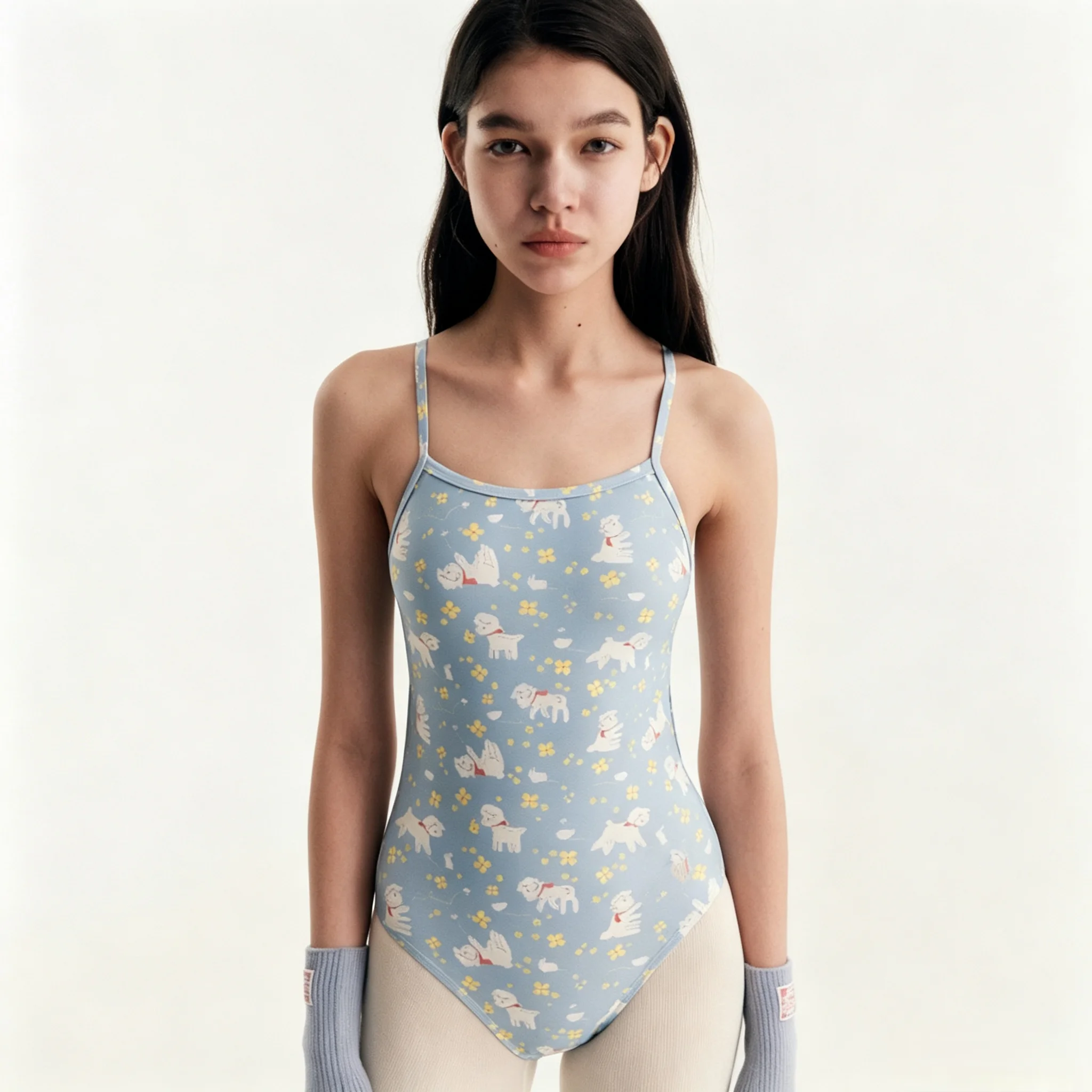 Looploop Women's Speed Suit One-Piece Swimsuit  Sweet Cute  Swimming Pool High Elasticity Quick Dry No Sleeve