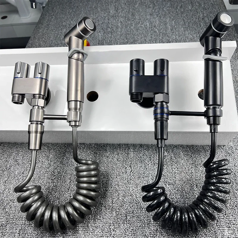 

2024 New Hand Held Bidet Sprayer for Toilet, Mini Toilet Faucet Sprayer Shower Portable Bidet Set,double outlet angle valve
