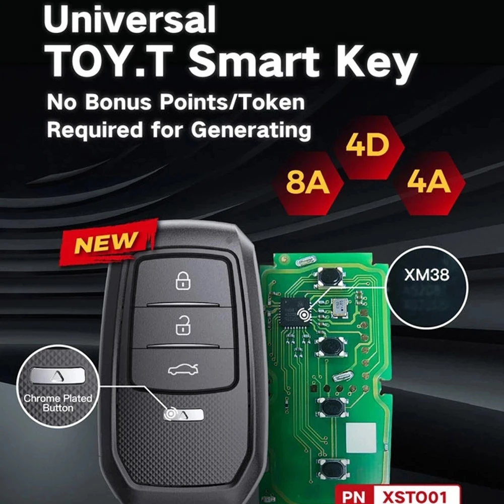 XSTO01EN Xhorse VVDI Chiave Intelligente Universale per Toyota XM38 per Lexus XM38 4D 8A 4A All in One Lexus Toyota Smart Key Shell