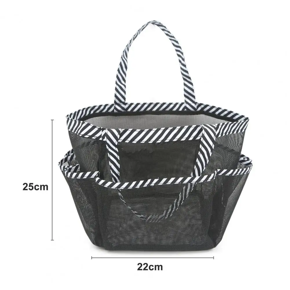 Wash Storage Bag Portable Mesh Shower Bag with 8 Pockets for College Dorm Beach Swimming Capacity Wash Storage for Essentials