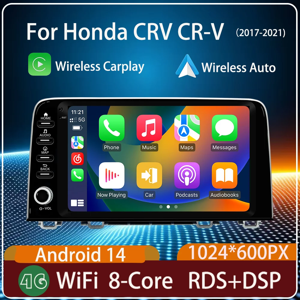 For Honda CRV CR-V(2017-2021)Android14 Carplay GPS 128G car radio, car audio, smart system, multimedia player