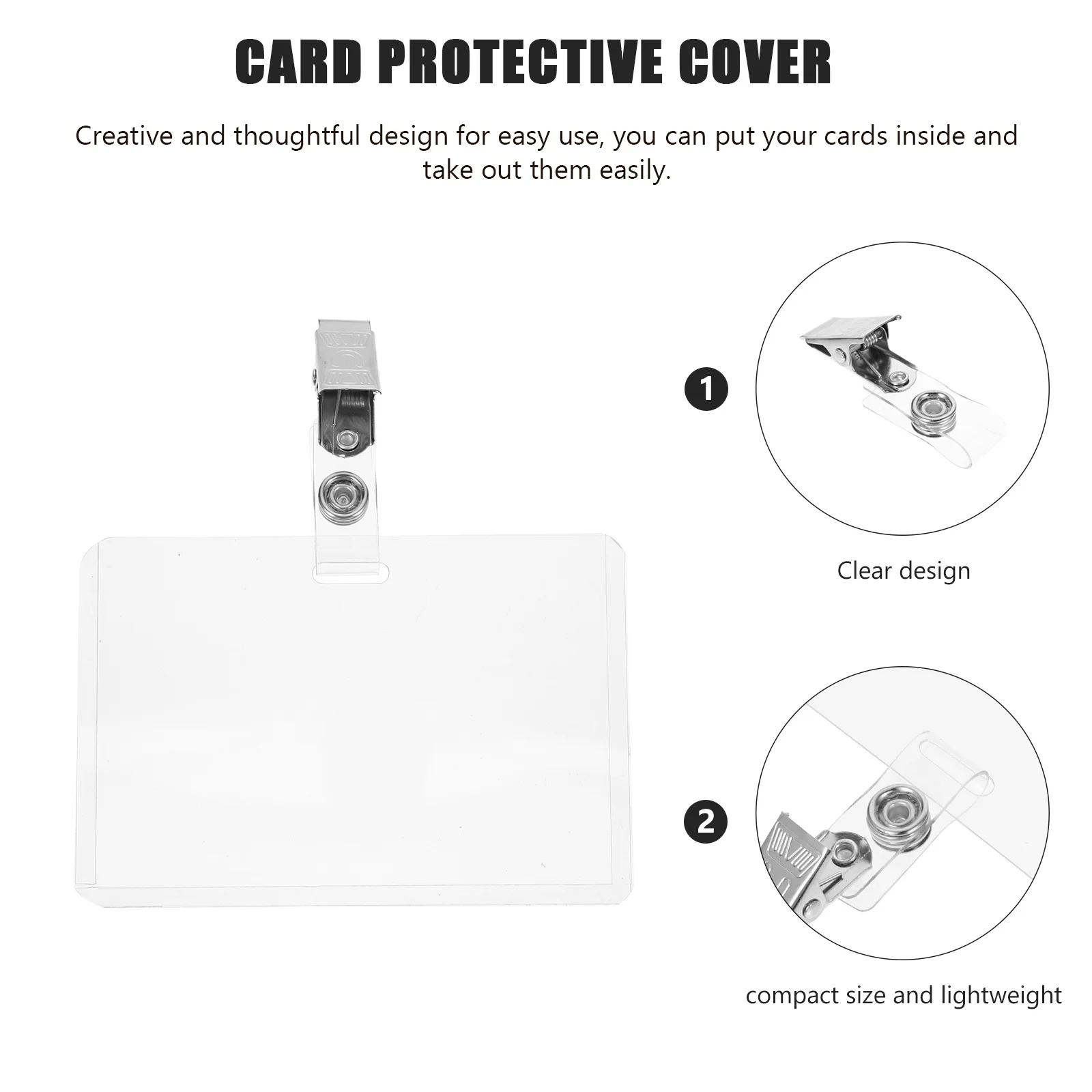 10 set porta badge per permesso di lavoro trasparente impermeabile Copertine protettive per carte trasparenti Porta badge per carte d'identità