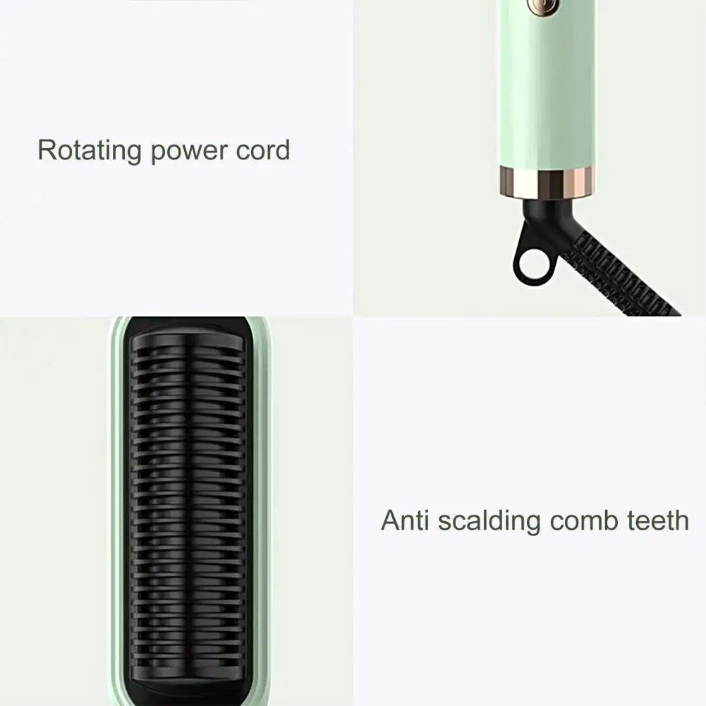 Anti-scald Comfortable Grip Hairdressing Straight Curly Hair Dual Use Electric Hair Comb Electric Styling Comb for Home