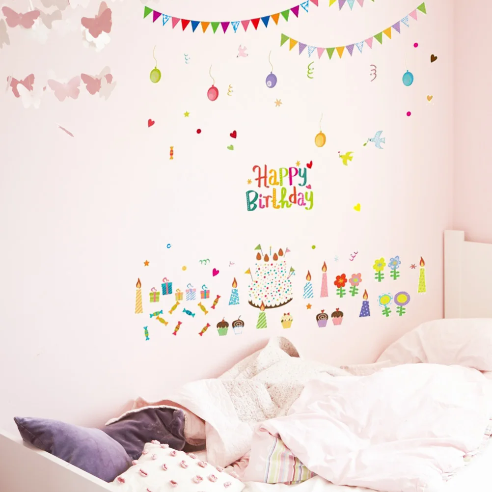

Birthday Window Stickers Waterproof Pvc Wall Decals Kids Room Party Decorations Wall Stickers Home Nursery Easy Remove No
