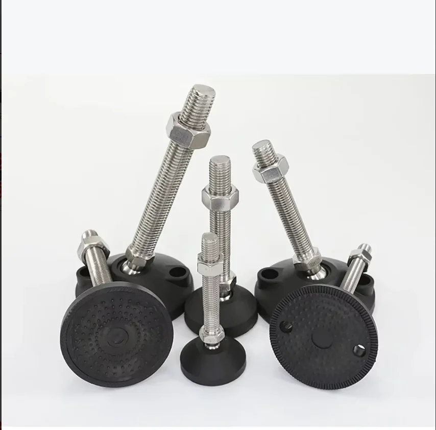 

Diameter 100mm M10-M24 Nyion Universal Foot Threaded Leveling Suport Foot Cup Rubber Base Machine Foot Rotating Base Hinged Leg