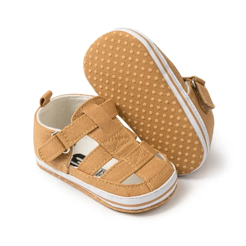 Baby Sandals Summer Infant Boy Girl PU Soft Bottom Sole Non-Slip First Walker Shoes Solid Color Toddler Outdoor Beach Shoes