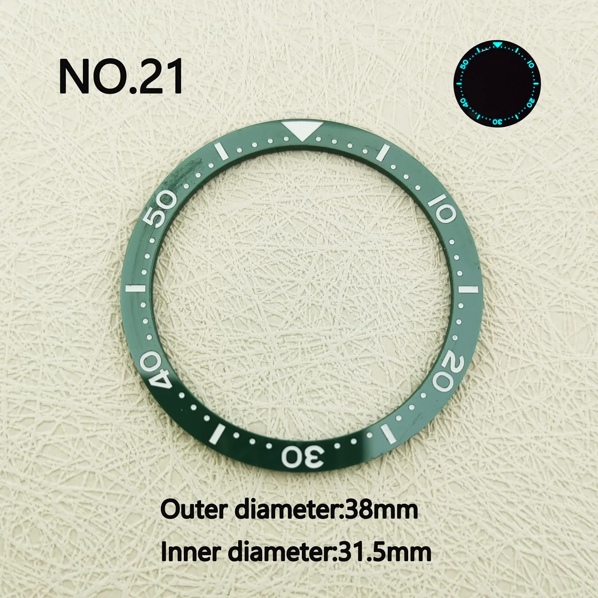 38mm*31.5mm Flat Sloping Ceramic Bezel Insert substitute watch insert ring Super luminous celebrities Watch Accessories