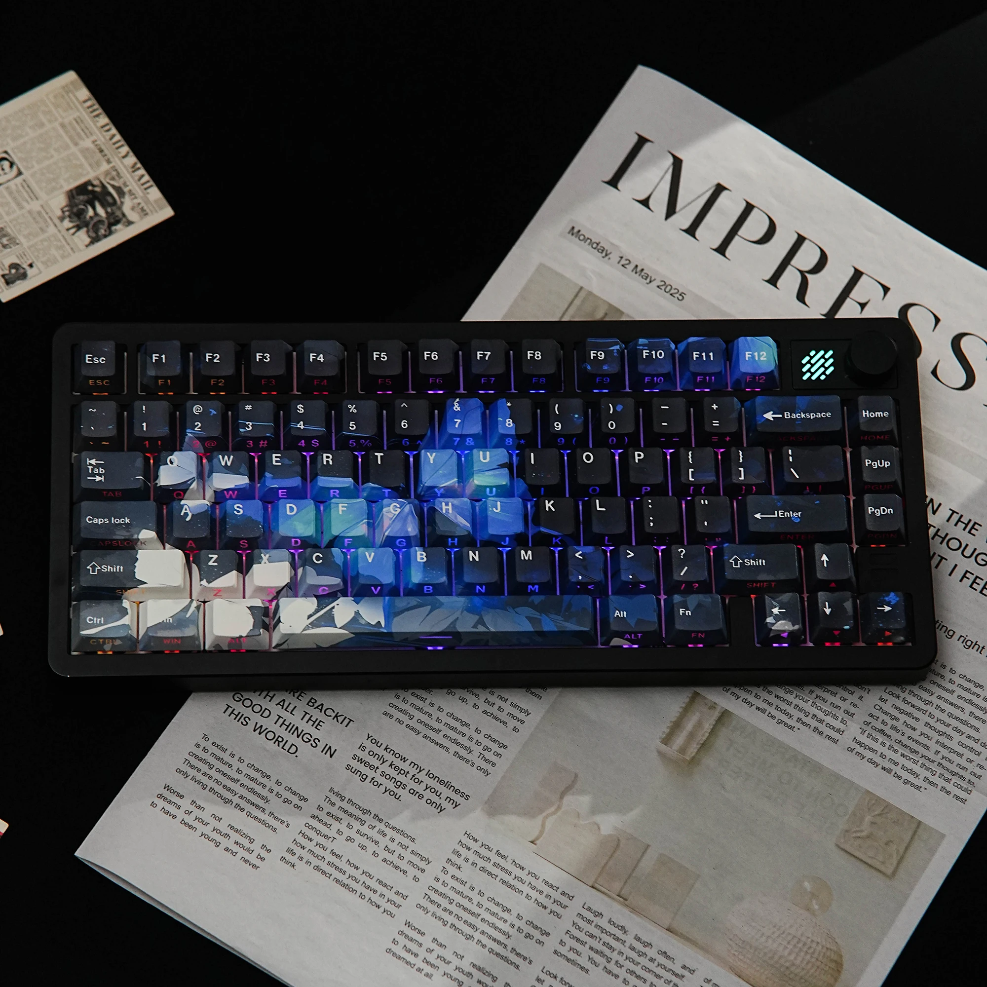 Butterfly Keycaps Dye-Sub PBT Side Light South-facing Cherry Profile Spanish French German Hebrew For Mechanical Keyboard