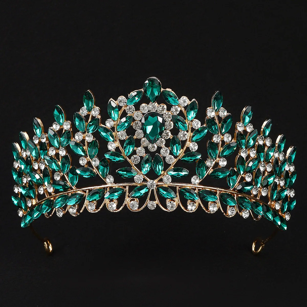 DIEZI Korean Pink Opal Crystal Crown For Women Girls Elegant Bride Queen Bridal Tiaras Hair Accessories Wedding Gift Headbands