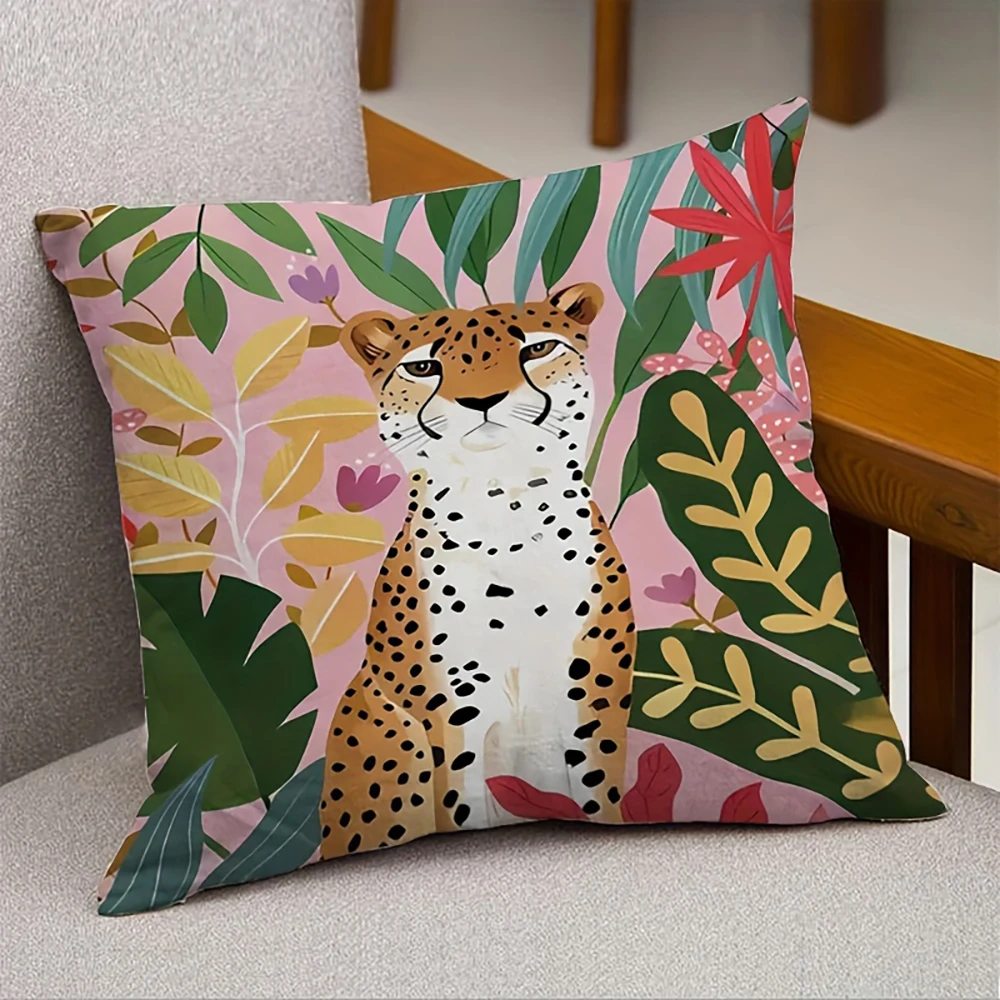 Colorful 2D Flat-Printed Pillow Covers , Used for sofa bedroom room dormitory home decoration cushion cover.