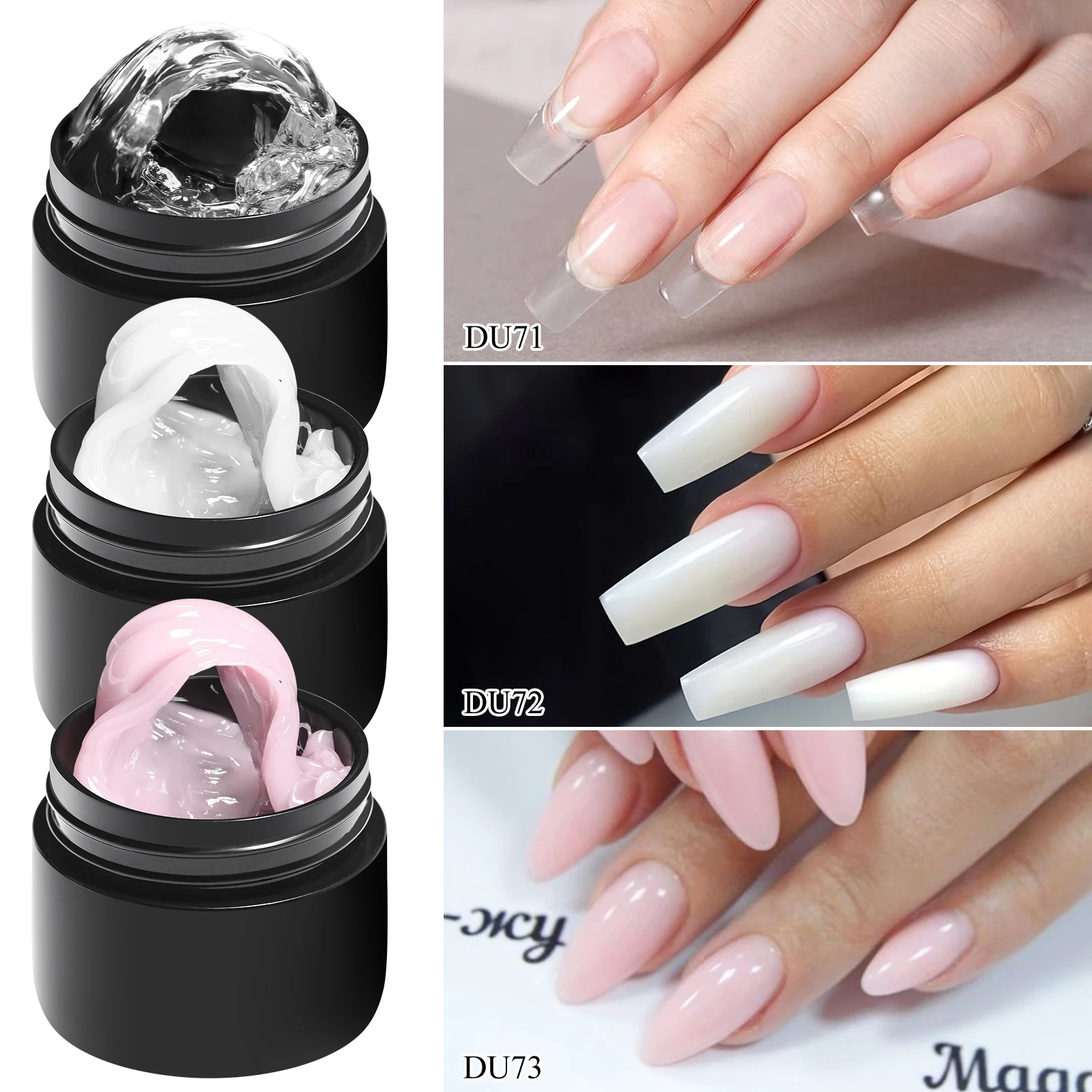 6개입 논스틱 핸드 익스텐션 젤 네일 폴리쉬 세트 3D 쉐이핑/스컬프팅/카빙 UV/LED 젤 젤리 하드 젤 매니큐어 도구 키트 DIY