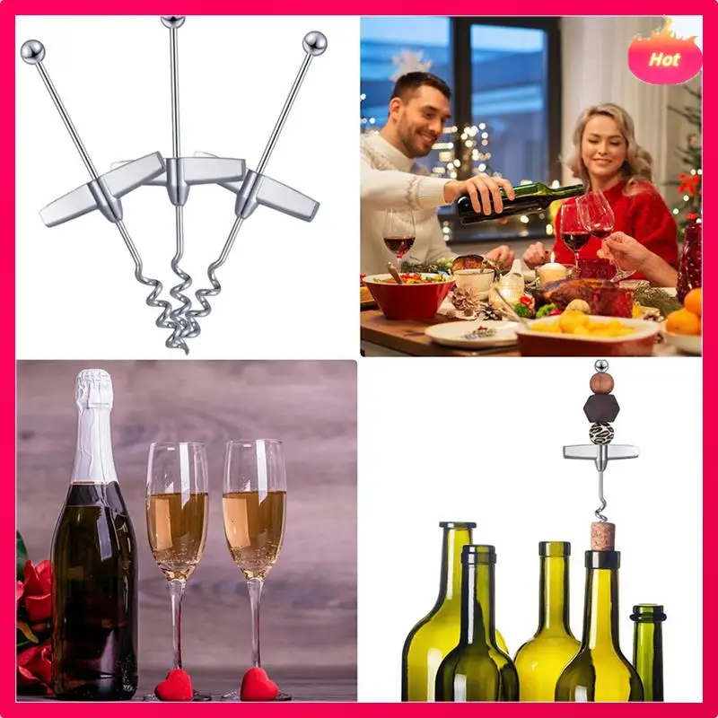 

30 Pcs Travel Corkscrew Wine Bottle Opener Beadable Wine Cork Remover For Bar Restaurant Kitchen Beverage Gifts
