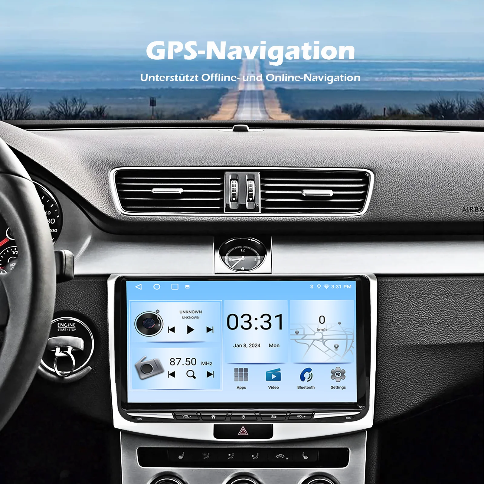 

Android Auto Radio 9 Inch Car Multimedia Player Universal Stereo Radio GPS For Volkswagen Passat b6 b7 Golf 5 6 Wireless CarPlay