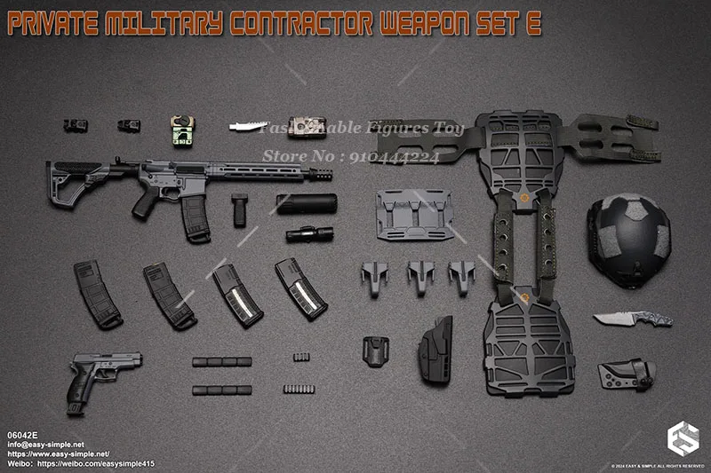EASY&SIMPLE 06042 Skala 1/6 Zestaw Pracownika Wojskowego Kontrahowanego Sprzęt Bojowy Wojskowy Pasuje do Figur Akcji 12-calowych Żołnierzy