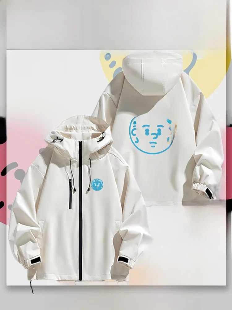 

Куртка с капюшоном Chen Xun Quanzhou Concert Support, свободного кроя, молодежная, модная, водонепроницаемая, из полиэстера, для весны, осени и зимы