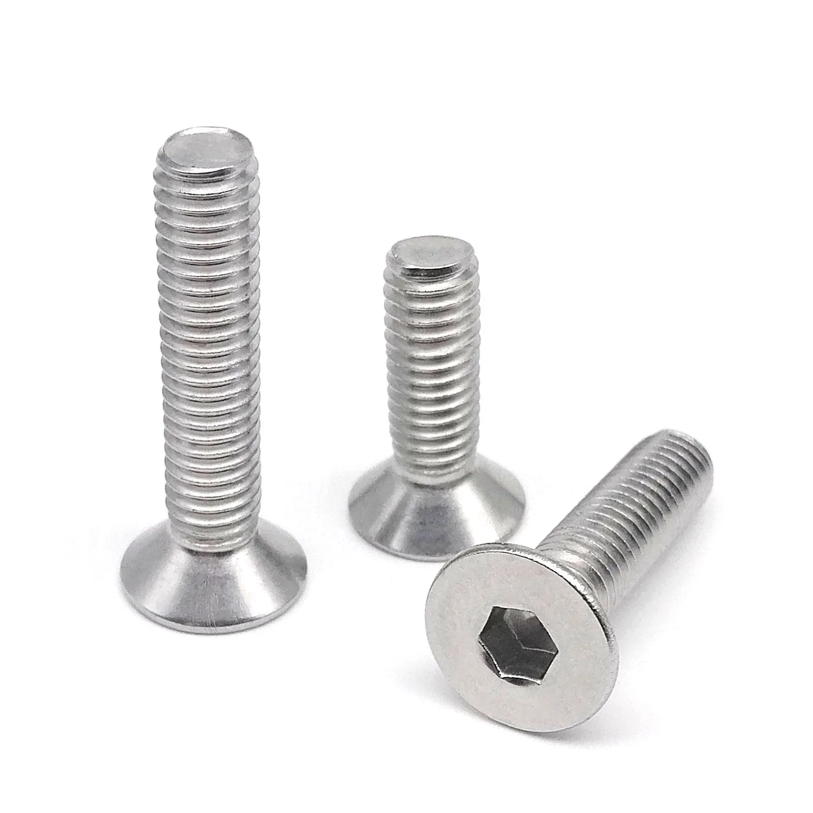 5/10/50 قطعة M1.6 M2 M2.5 M3 M4 M5 M6 M8 304 A2-70 مسدس من الفولاذ المقاوم للصدأ عرافة المقبس رئيس شقة غاطسة الترباس المسمار L = 3-150 مللي متر #3