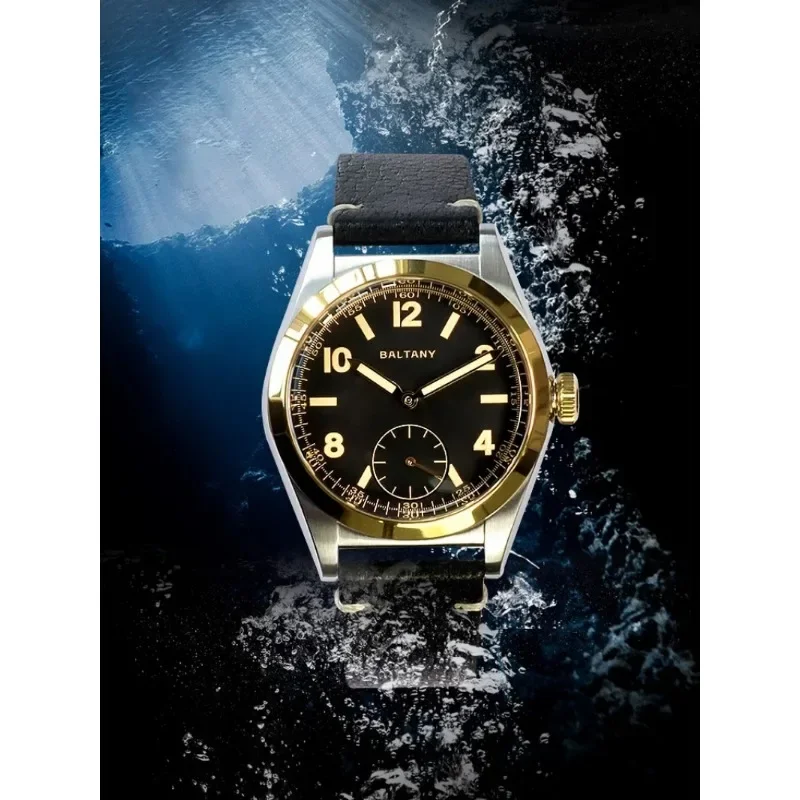 Bubbleback Retro Homage Watches 36mm Gold Case Luminous Dial Vintage Microbrand 100M Waterproof Quartz Dress Watches