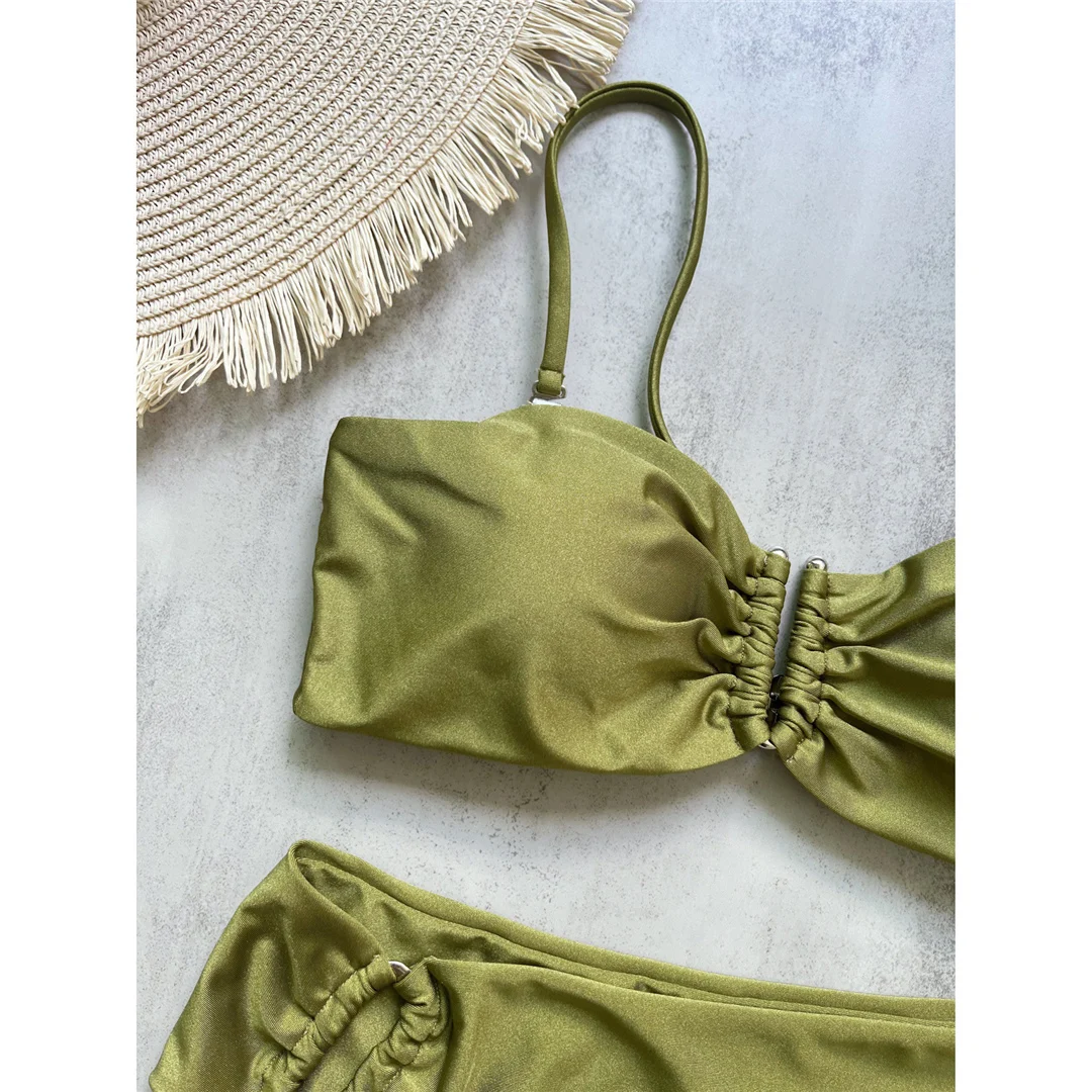 4 Farben, V-förmiger, gepolsterter Damen-Badeanzug, hochtaillierter Bikini, zweiteiliges Bikini-Set, Badebekleidung, Badeanzug, Modell V6583. – Detail 20