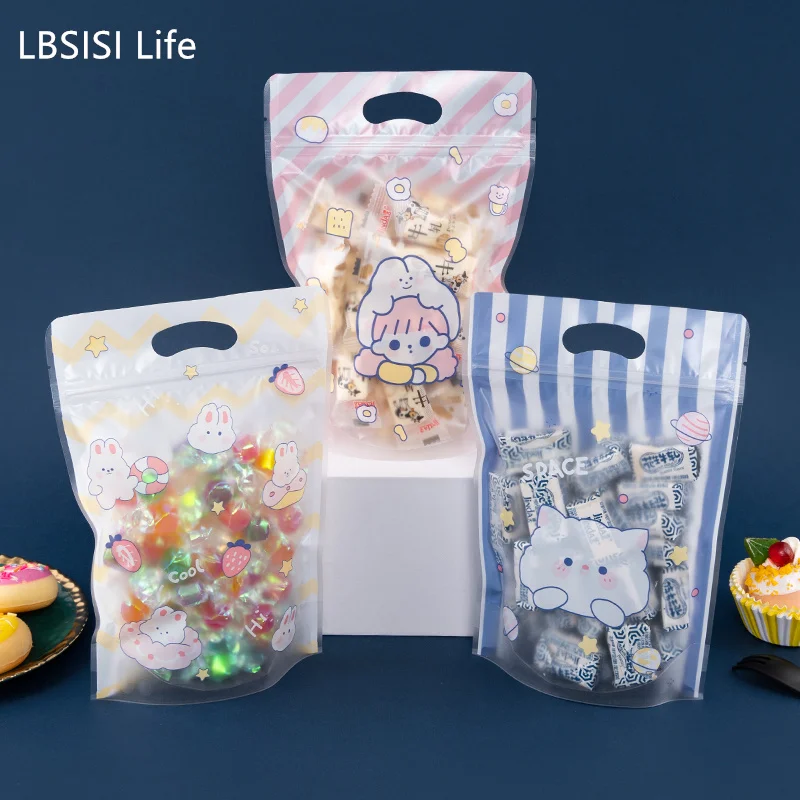 LBSISI Life Transparent Candy Plastic Bag, Chocolate Bread Cookies New Year Kids Party Wedding Decoration Supplies 50Pcs