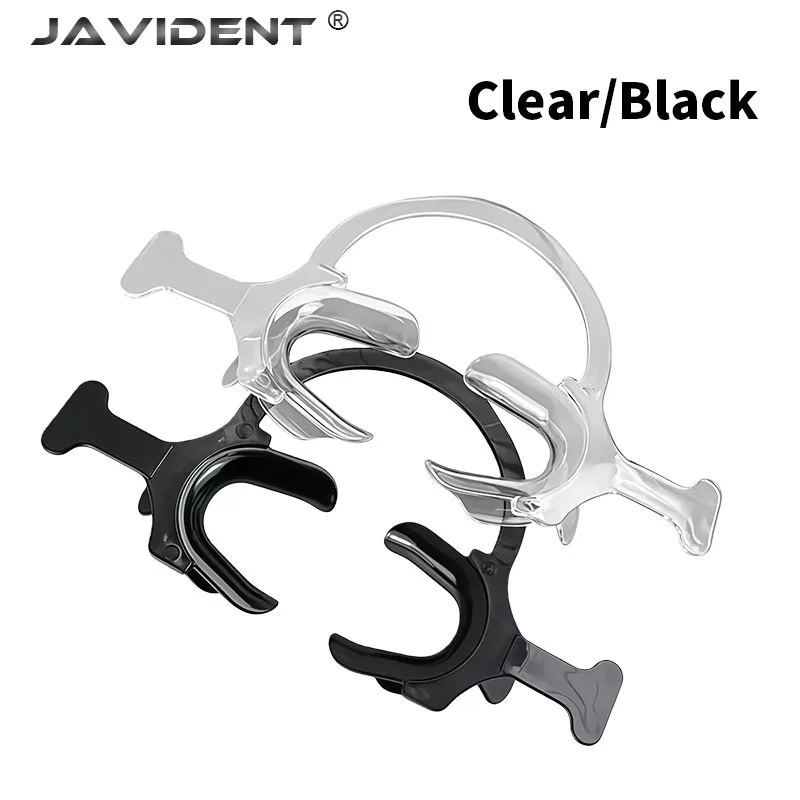 1Pc Dental Orthodontic C Type Mouth Opener Expander Transparent Tooth Intraoral Lip Cheek Large Black Clear with Handle