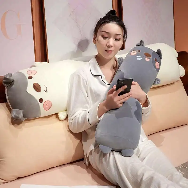 75/100/130 سنتيمتر ضخمة لينة الجسم شريط طويل الكلب وسائد فخمة محشوة الحيوان ديكور المنزل وسادة أريكة الأطفال عطلة دمى هدايا