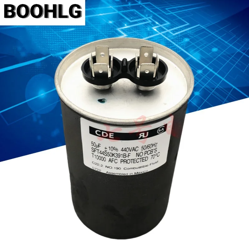 

1PCS 50uF 440VAC CDE SFT44S50K391B-F motor running starting capacitor