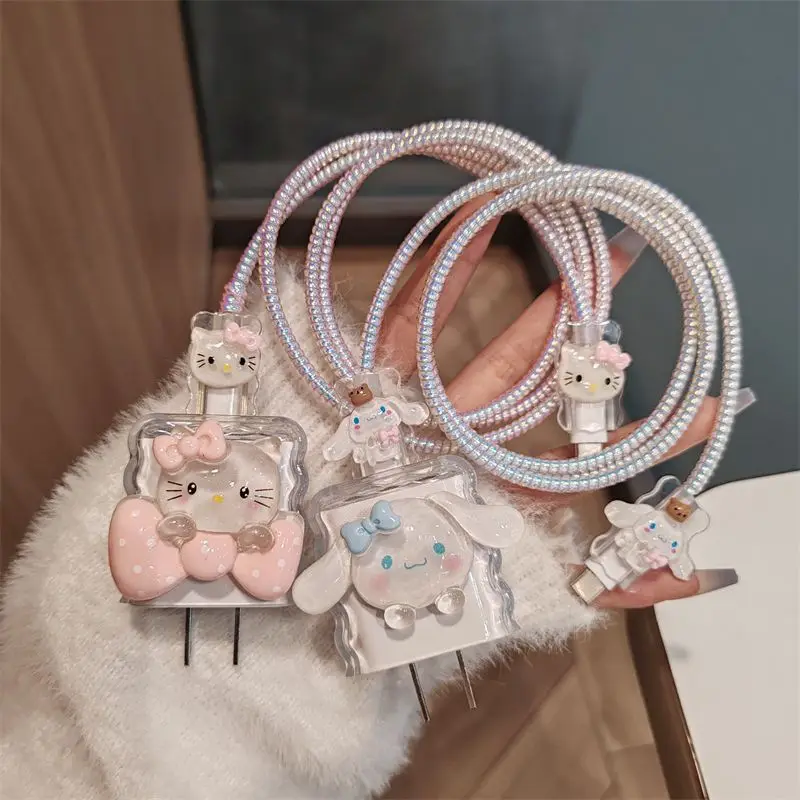 Sanrio Hello Kitty Ipone Charger Protective Case Cute Cartoon Cinnamoroll Suitable for IPhone14 Pro Max Charger Protective Case