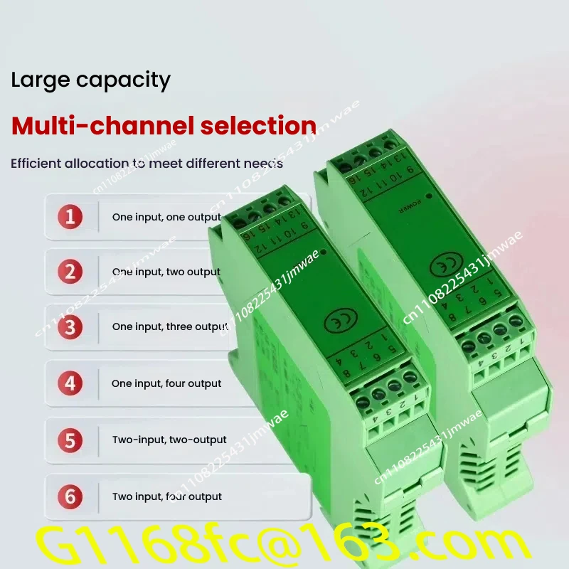 0-10V To 0-10V DC Signal Isolator Analog Quantity Voltage Module Distribution Transmitter One Input Two Output