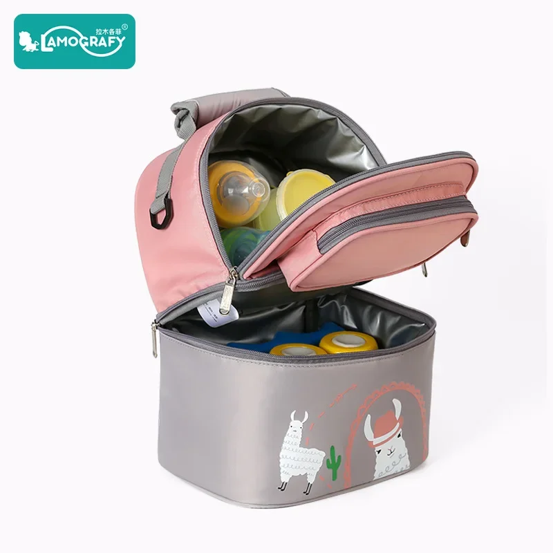 Large Capacity Double Layer Lunch Bag Thermal Mommy Cooler Backpack Portable Breast Milk Preservation Bags Insulated Ice Pack