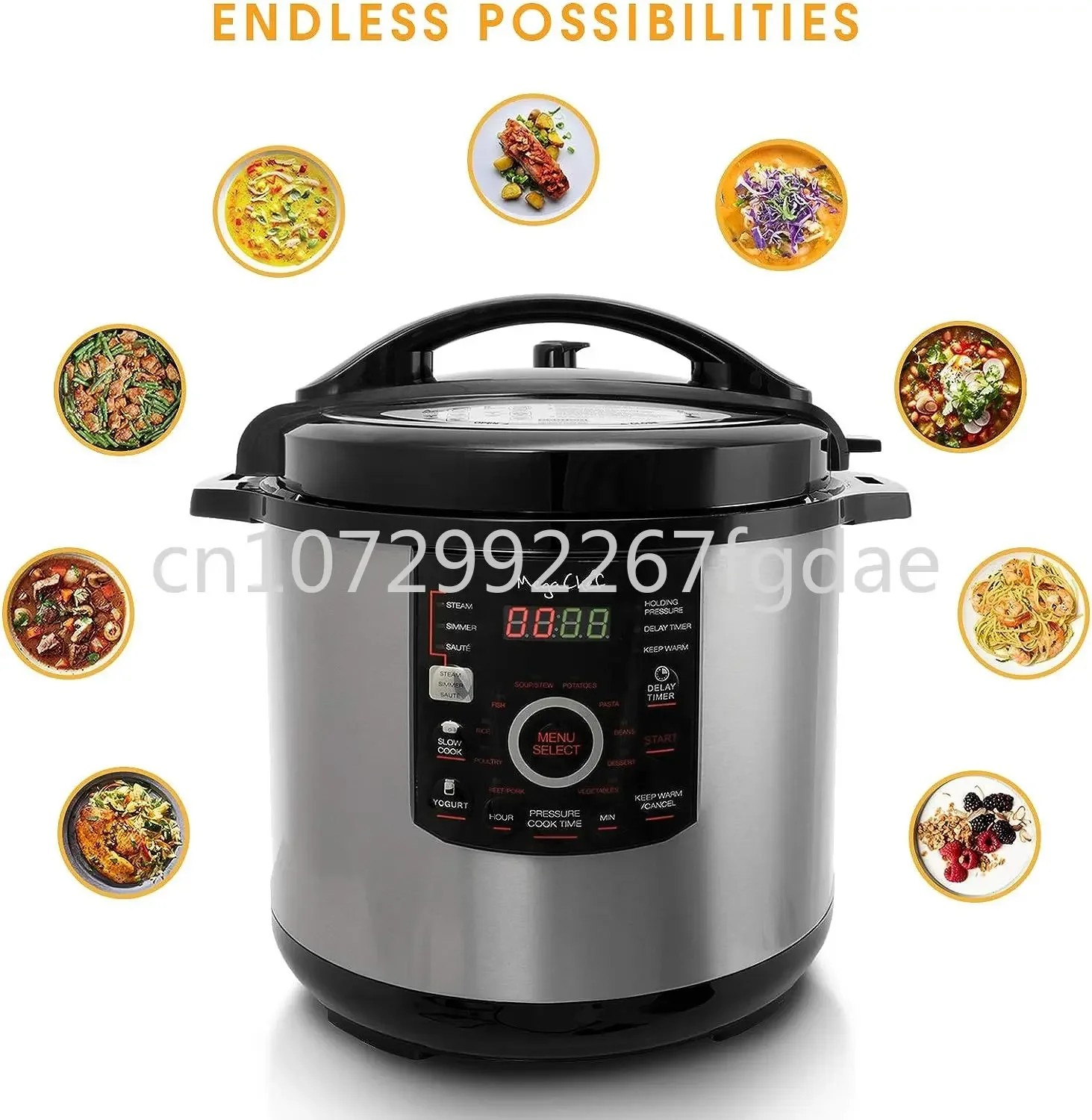 Digital Pressure Cooker with 15 Preset Options and Glass Cover, Silver Coffee Machine Slim Green Coffee Machine Cold Br