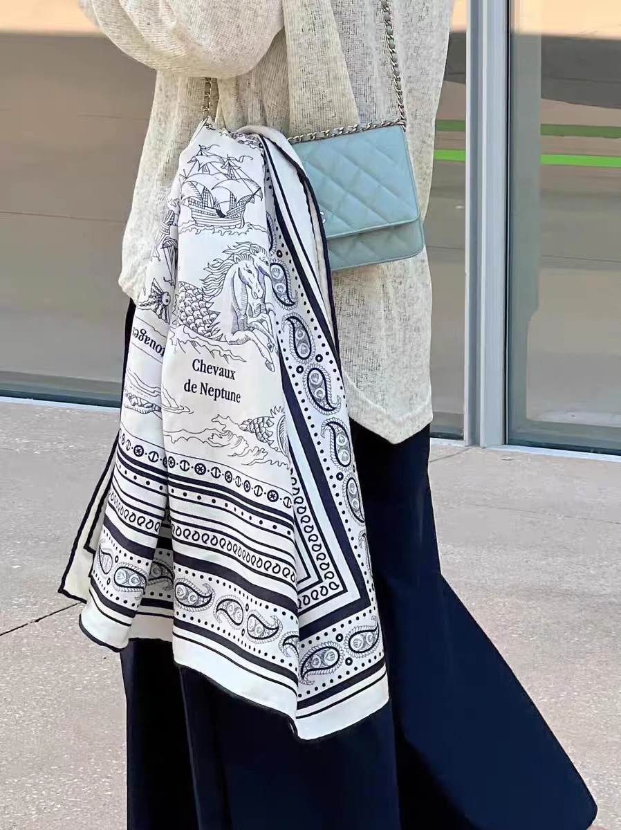 Inverno quente cachecol feminino designer de luxo lã xales de seda poncho bordas roladas à mão bandanas pashmina saco cabeça acessórios