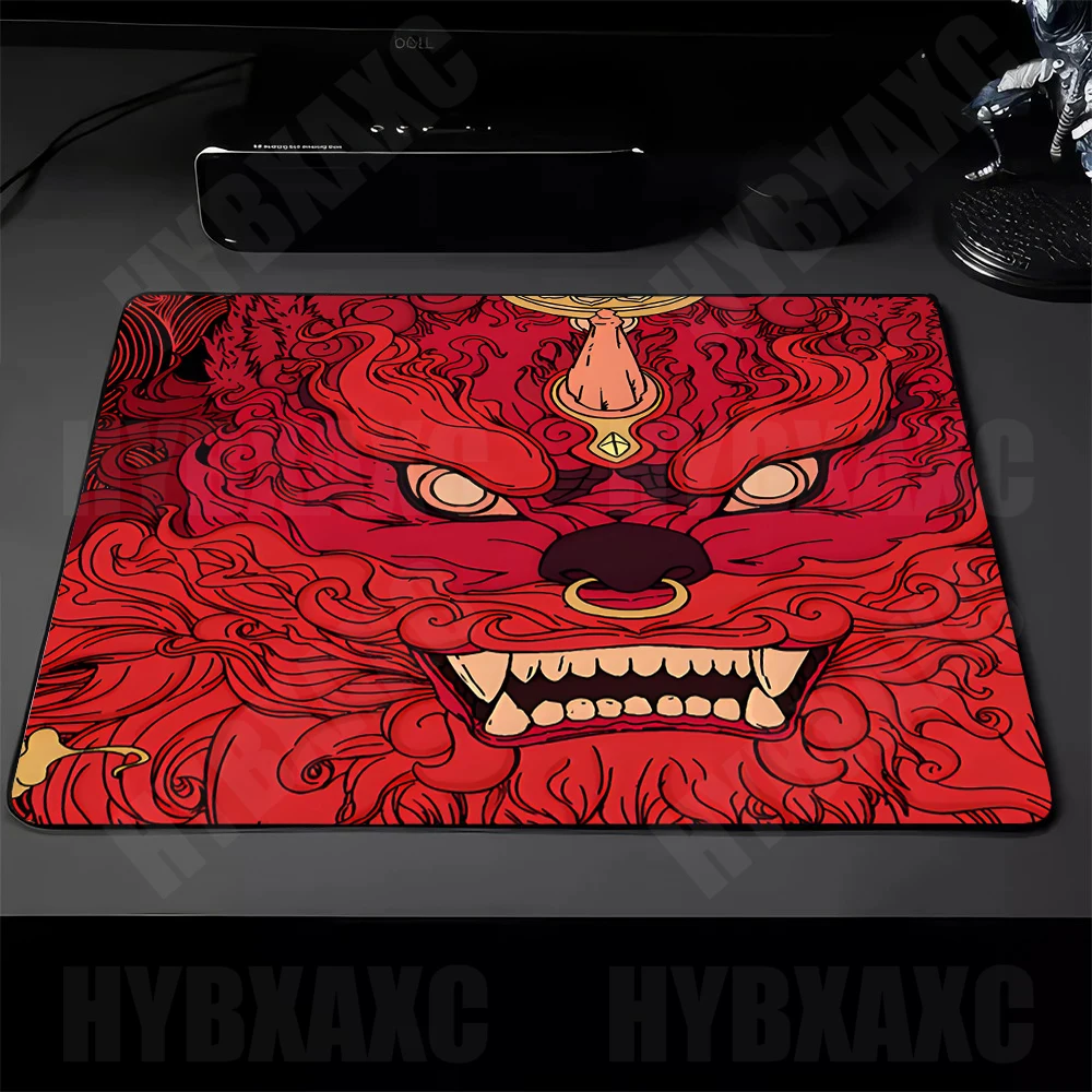 

Chinese Tiger Pattern Mouse Pad XS Gaming Accessories Gabinete PC Gamer Computer Keyboard Mat Red Wolf Rubber Laptop Mousepad