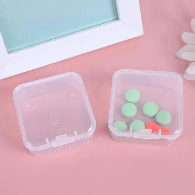 60/6PCS Mini Storage Box Transparent Plastic Jewelry Storage Box Container Portable Earring Ring Earplugs Packaging Storage Case