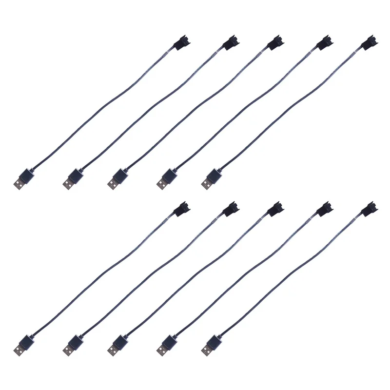 

10Pcs USB To 4 Pin Fan Adapter Cables Computer PC Fan Power Cable Connector Adapter 5V USB To Computer CPU Fan Cable
