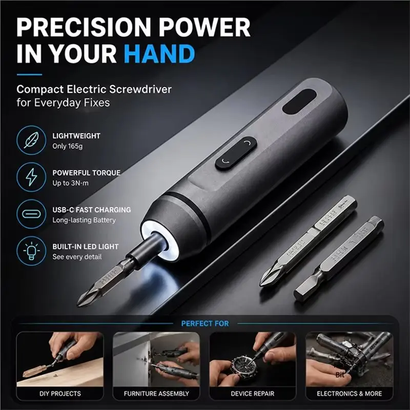 ABKP-Multi-Functional Screwdriver Electric Screwdriver Set Compact And Effort-Saving