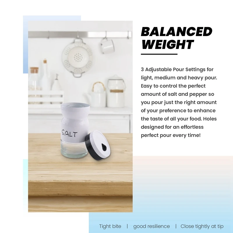 Farmhouse Salt And Pepper Shakers Set With Adjustable Lids, Modern Home Country Kitchen Decor, Cute Shaker Set-AT35