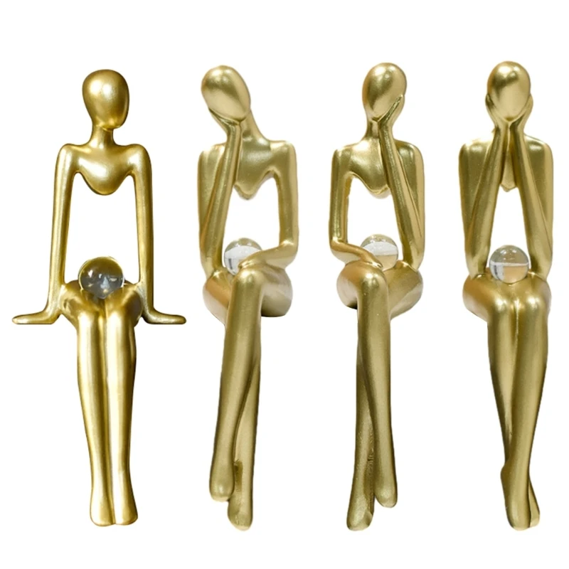 

Resin Statues Abstract Mini Characters Figurines Home Office Study Room Dropship