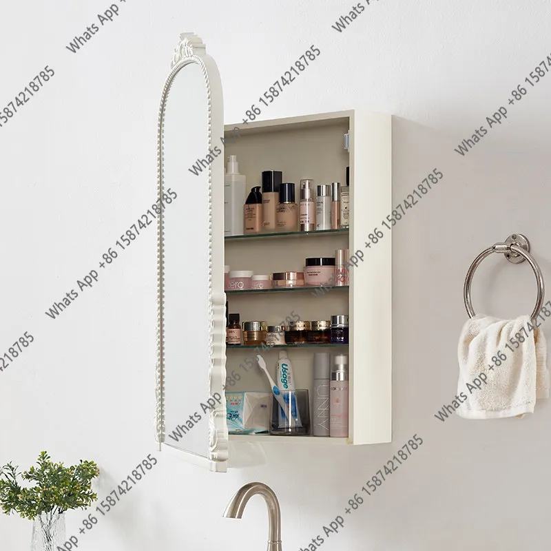 French bathroom mirror cabinet bathroom  integrated sink mirror cabinet storage cabinet European smart